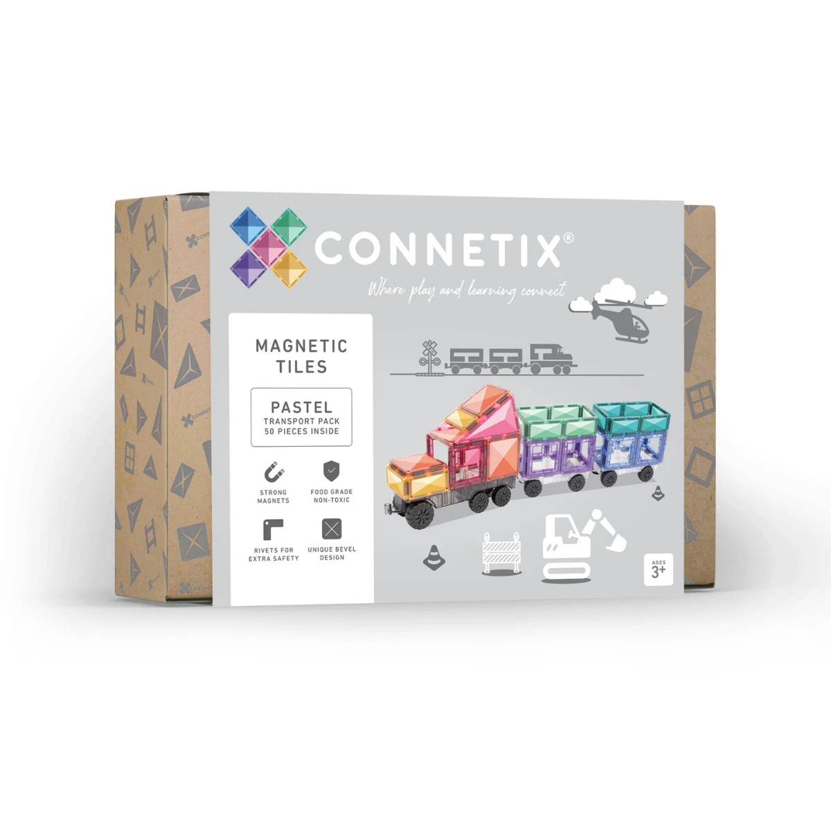 CONNETIX PANNELLI MAGNETICI TRANSPORT PACK PASTELLO 50 PZ