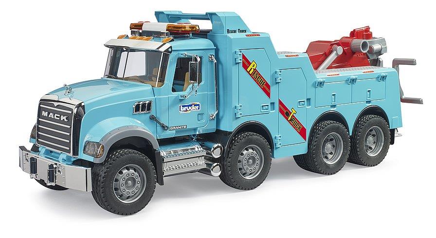 BRUDER MACK CARRO ATTREZZI CON TRAINO GRANITO E MODULO L+S 02831