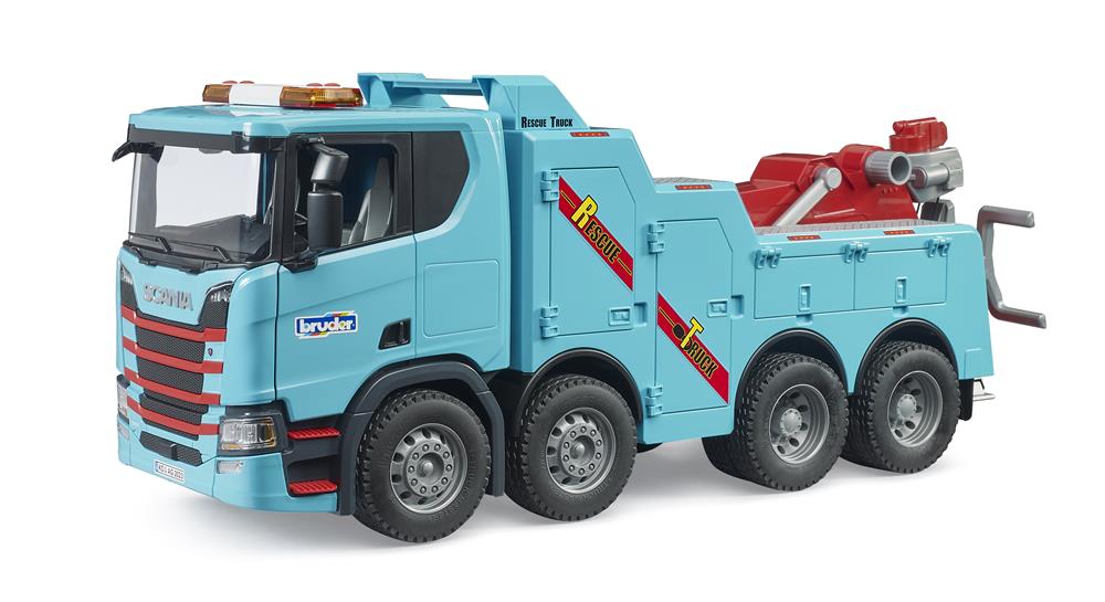 BRUDER SCANIA SUPER 560R CAMION DI RECUPERO E TRAINO CON MODULO L+S 03553