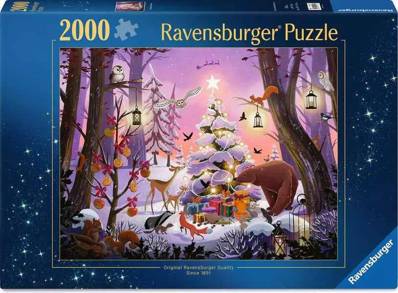 RAVENSBURGER PUZZLE CHRISTMAS IN THE WOODS 2000 PZ 01417