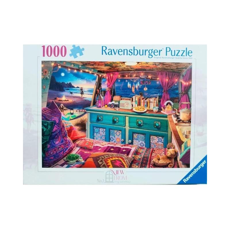 RAVENSBURGER PUZZLE VISTA DALLA MIA FINESTRA N.2: CAMPER 1000 PZ 01757
