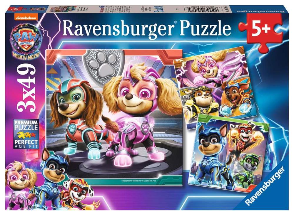 RAVENSBURGER PUZZLE PAW PATROL THE MIGHTY MOVIE - COLLEZIONE 3X49 PZ 05708