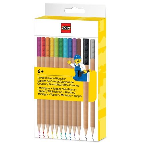 LEGO 2.0 SET MATITE COLORATE 12 PZ CON MINIFIGURA OPERAIO