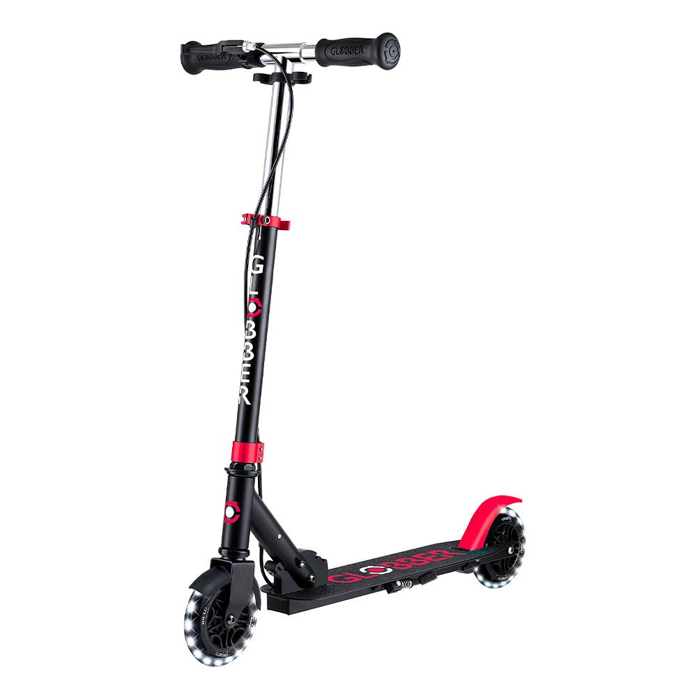 GLOBBER FLOW ELEMENT FOLDABLE JUNIOR LIGHTS - BLACK-RED IDD729-102