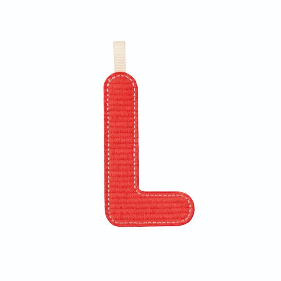 LILLIPUTIENS LETTERA L IN TESSUTO ROSSO FOSFORESCENTE 83873