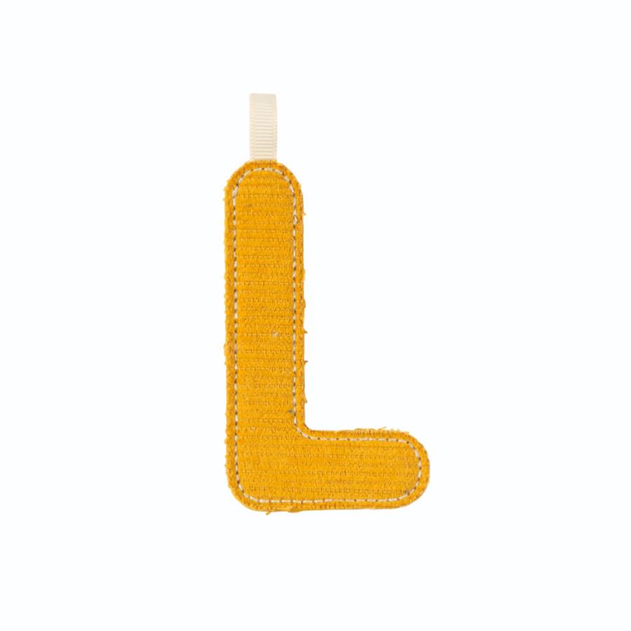 LILLIPUTIENS LETTERA L IN TESSUTO OCRA FOSFORESCENTE 83874