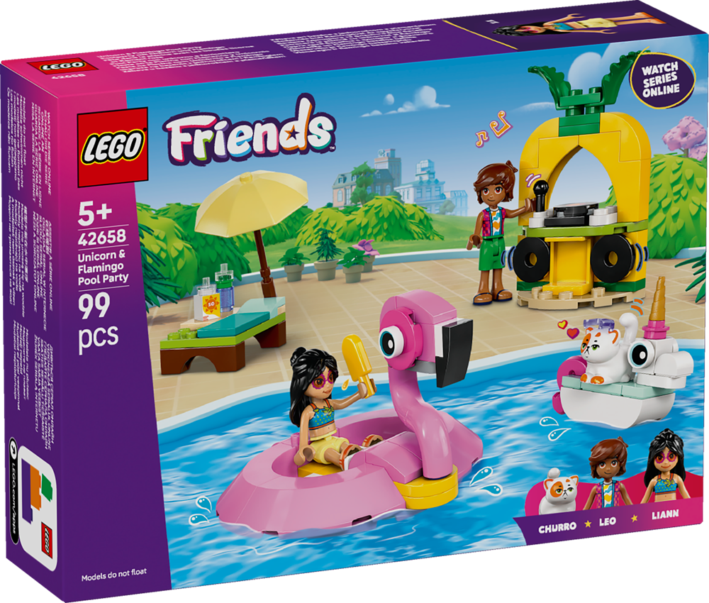 LEGO LEGO FRIENDS POOL PARTY CON UNICORNO E FENICOTTERO 42658