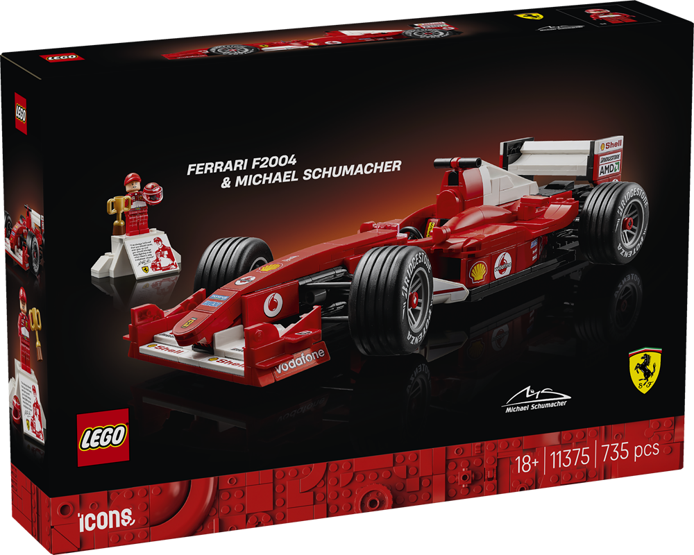 LEGO ICONS FERRARI F2004 E MICHAEL SCHUMACHER 11375