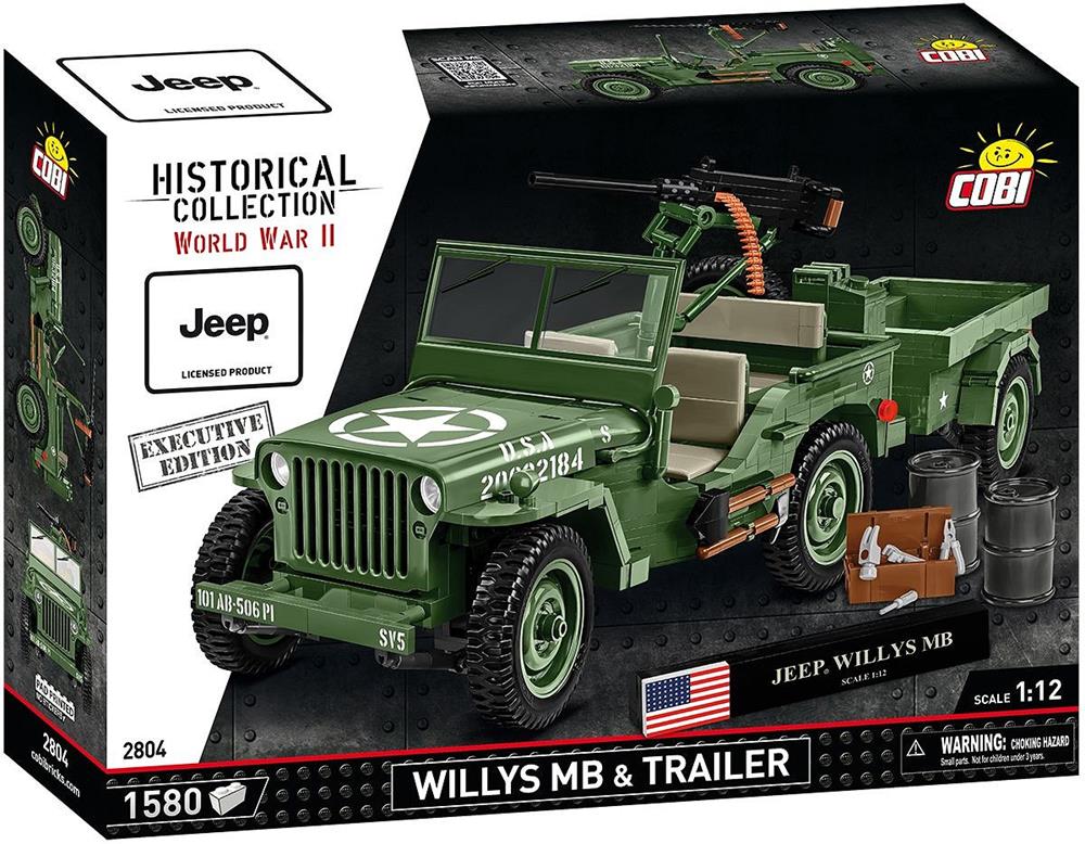 COBI HISTORICAL COLLECTION WWII WILLYS MB & TRAILER - EXECUTIVE EDITION 2804