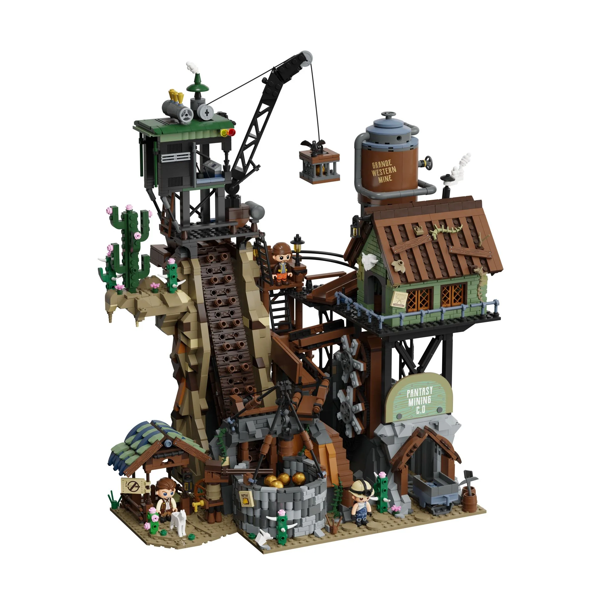 PANTASY SET DI MATTONCINI EDIFICI MODULARI - LA MINIERA DEL VECCHIO WEST PAN85025