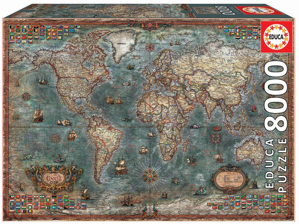 EDUCA MAPPAMONDO STORICO - HISTORICAL WORLD MAP 8000 PZ 18017