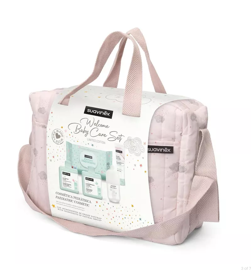 SUAVINEX BORSA COSMETICA ROSA CON SET CURA NEONATO - 5 PRODOTTI INCLUSI 308830