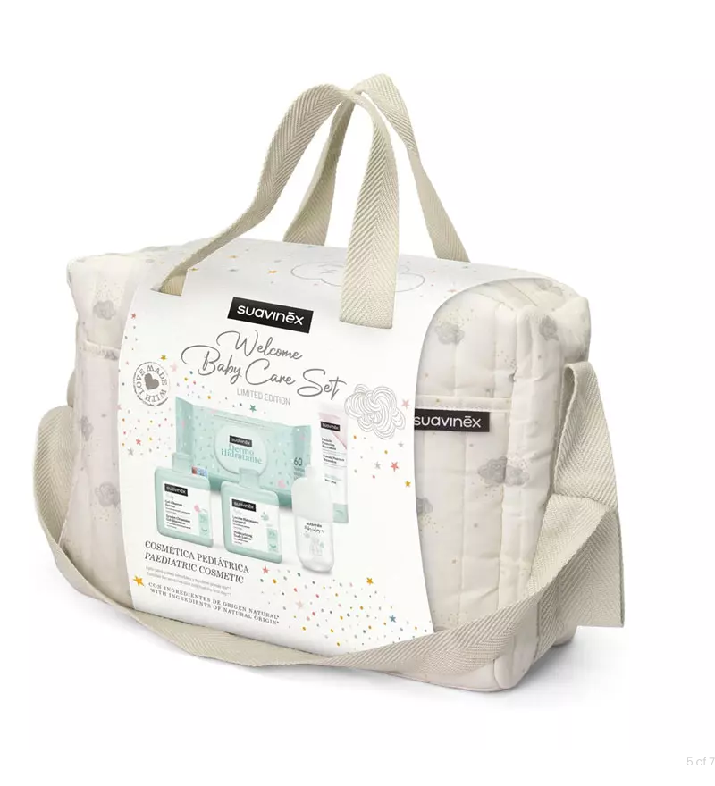 SUAVINEX BORSA COSMETICA BEIGE CON SET CURA NEONATO - 5 PRODOTTI INCLUSI 308831