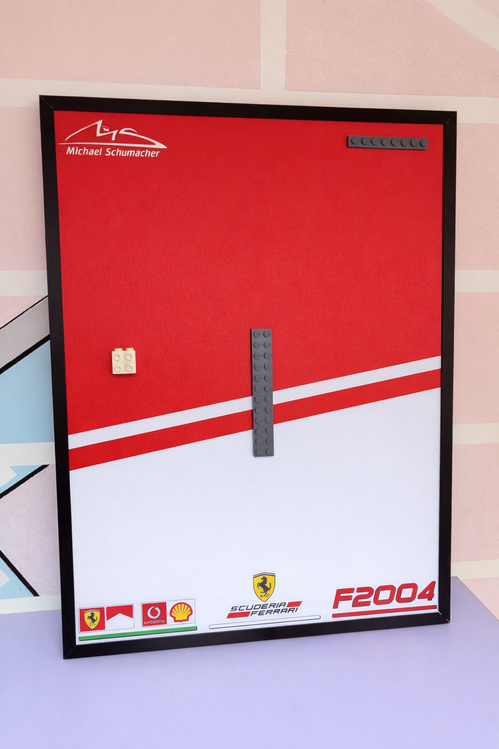 BRICK FRAME CORNICE VINTAGE FRAME PER LEGO® SCHUMACHER FERRARI F2004 11375